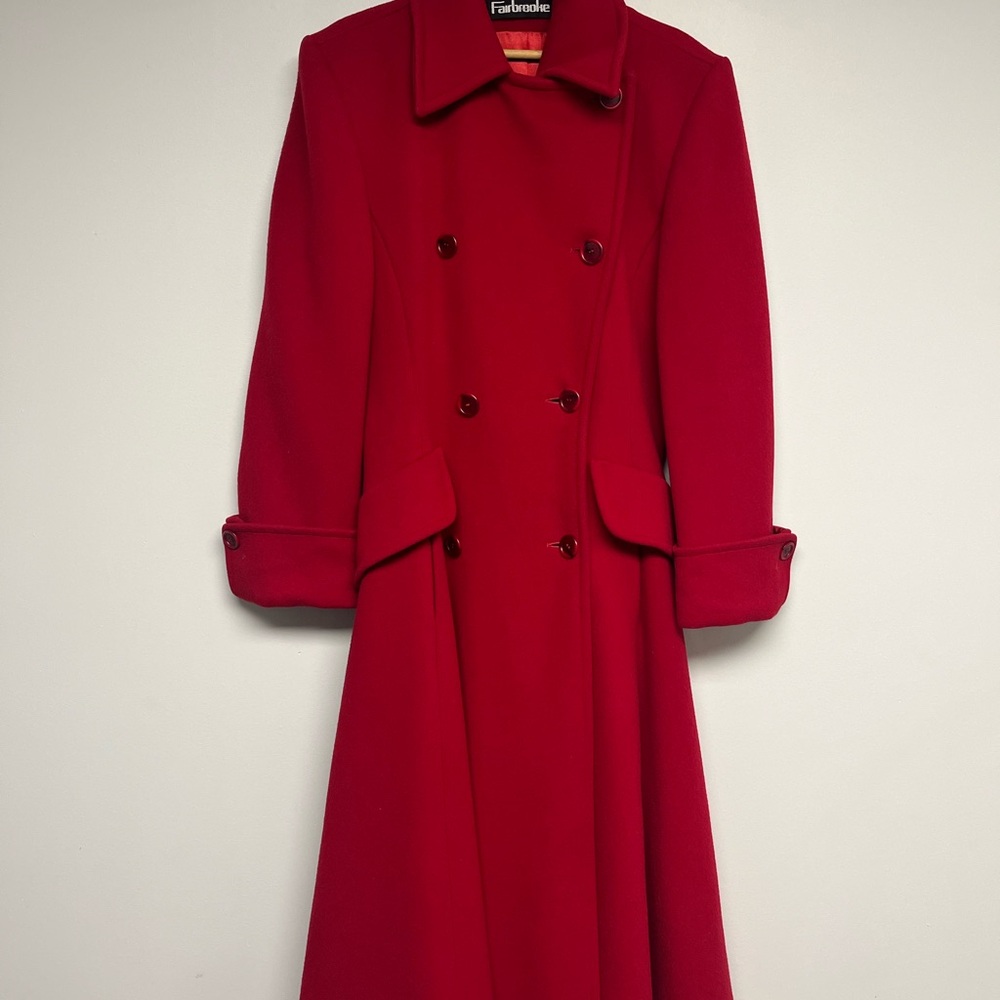 Women's Red Double-Breasted Coat